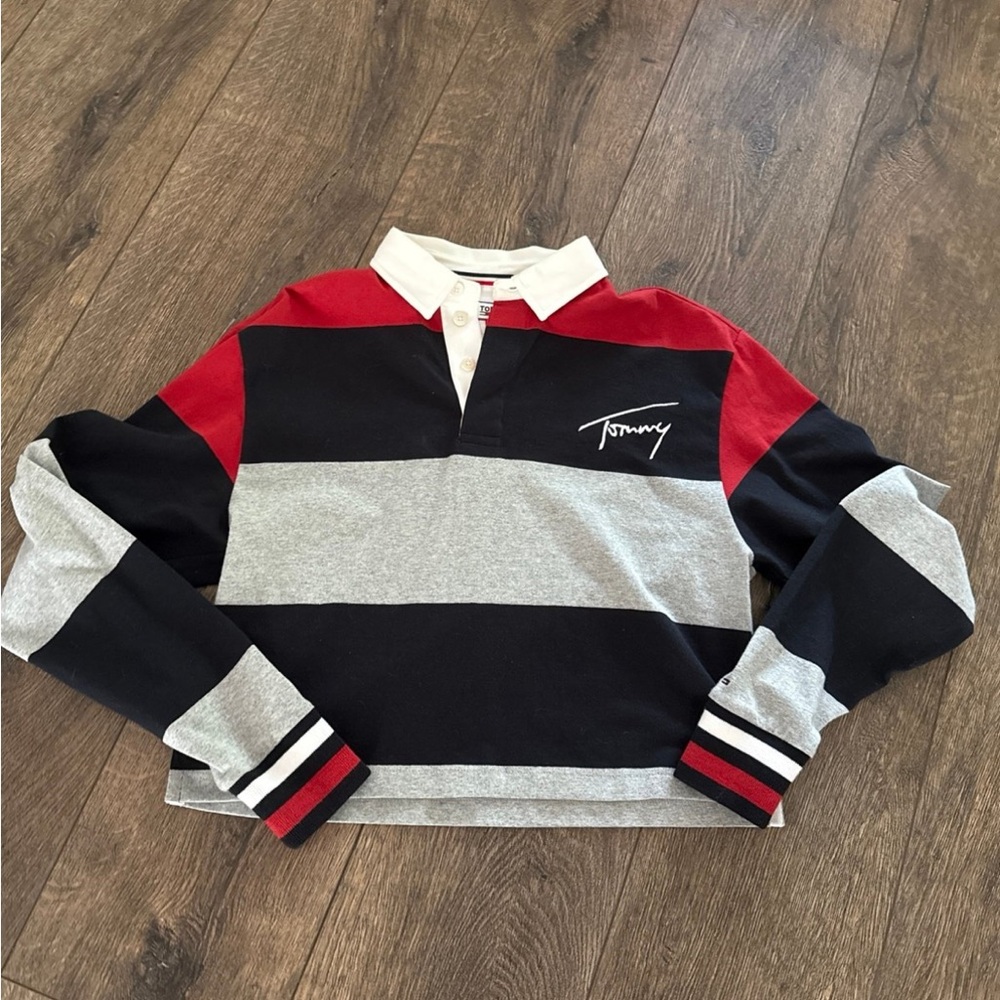 Tommy Hilfiger Red and White Polo